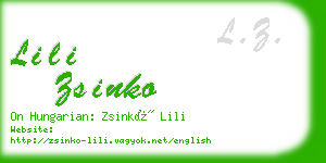 lili zsinko business card